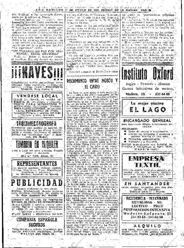 ABC MADRID 11-06-1961 página 82