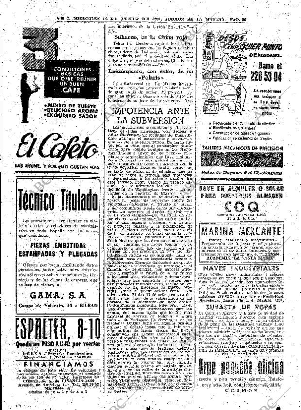 ABC MADRID 14-06-1961 página 56