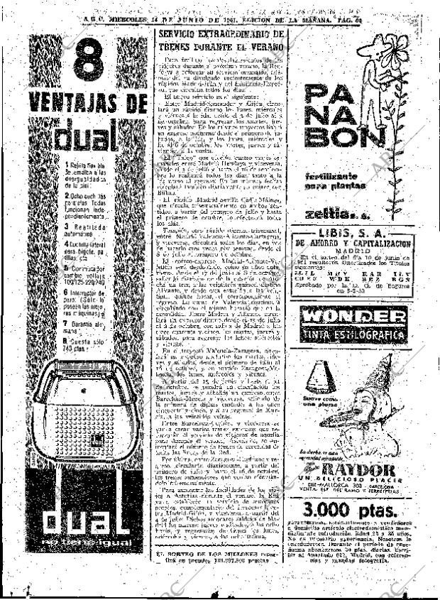 ABC MADRID 14-06-1961 página 64