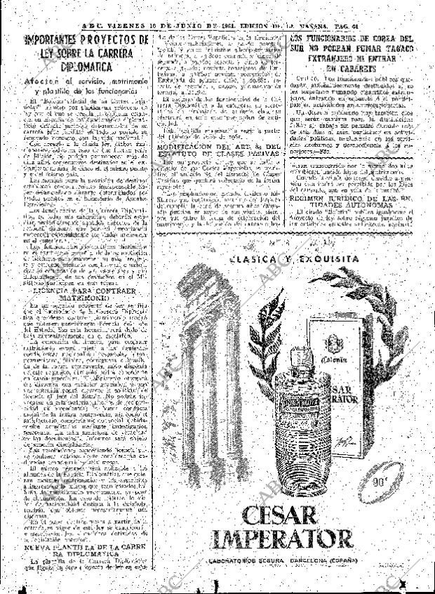 ABC MADRID 16-06-1961 página 61
