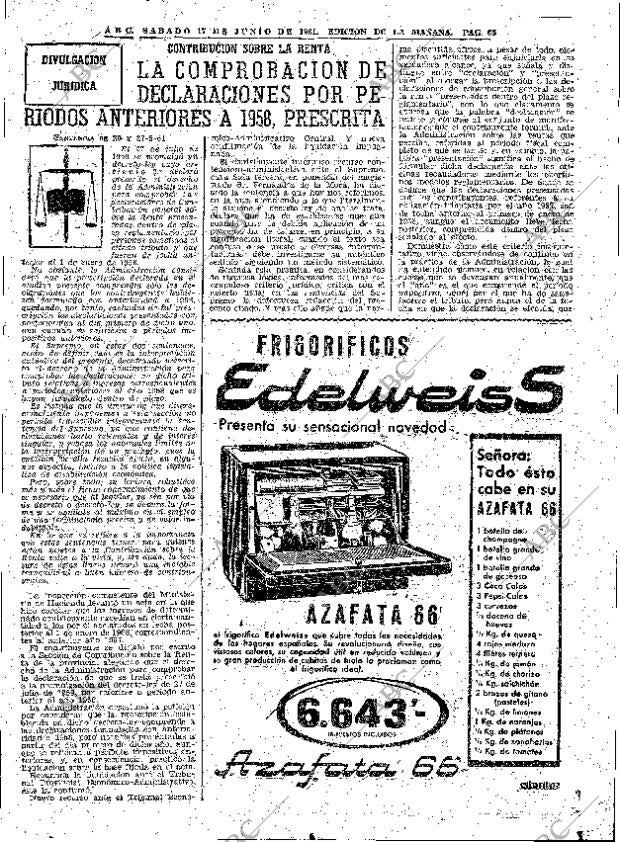 ABC MADRID 17-06-1961 página 65