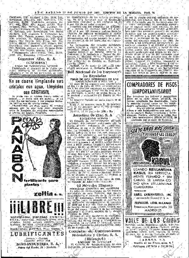 ABC MADRID 17-06-1961 página 74