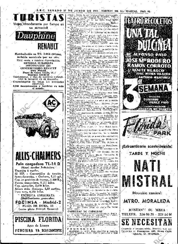 ABC MADRID 17-06-1961 página 84