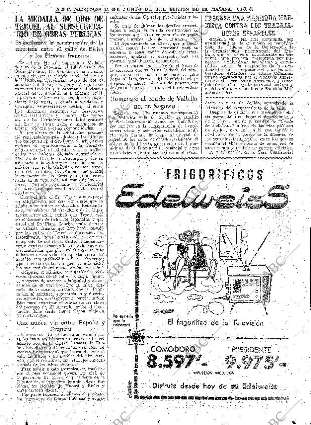 ABC MADRID 21-06-1961 página 65