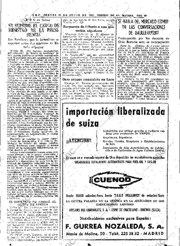 ABC MADRID 22-06-1961 página 49
