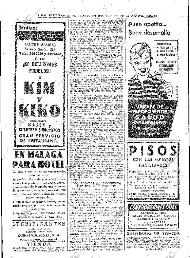 ABC MADRID 23-06-1961 página 48