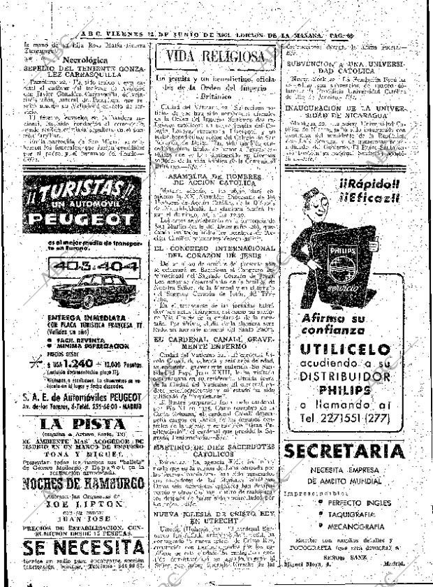 ABC MADRID 23-06-1961 página 62