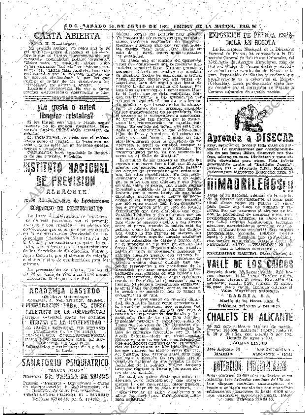 ABC MADRID 24-06-1961 página 56