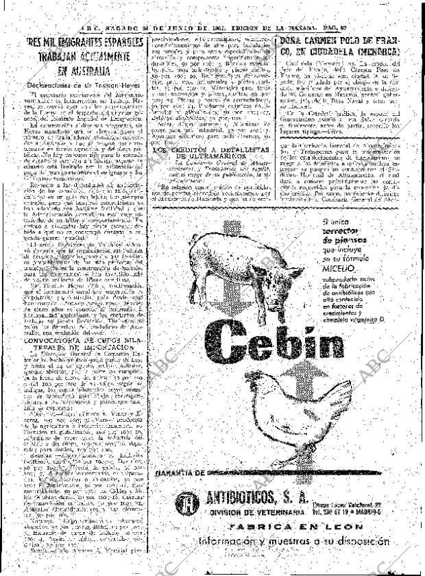 ABC MADRID 24-06-1961 página 57