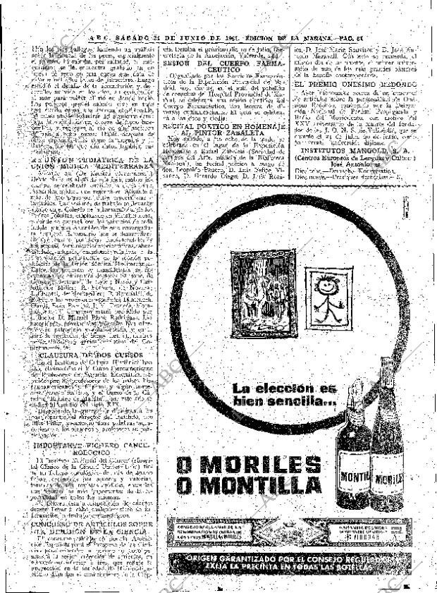 ABC MADRID 24-06-1961 página 61