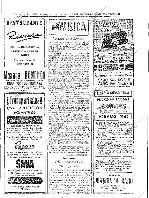 ABC SEVILLA 24-06-1961 página 47