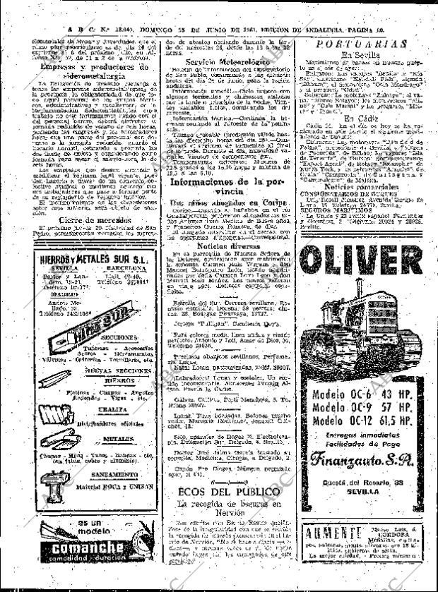 ABC SEVILLA 25-06-1961 página 60