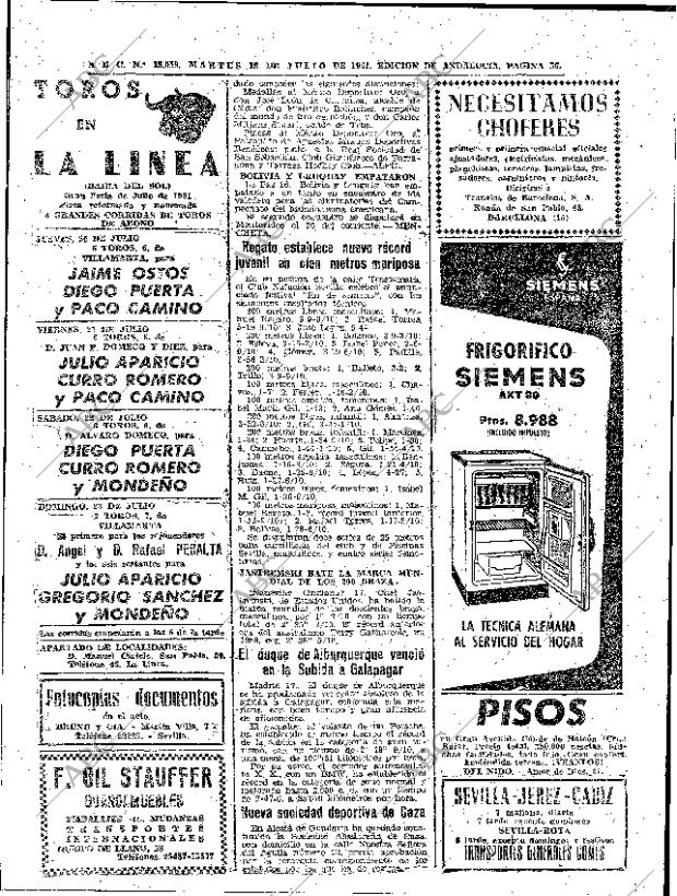 ABC SEVILLA 18-07-1961 página 56