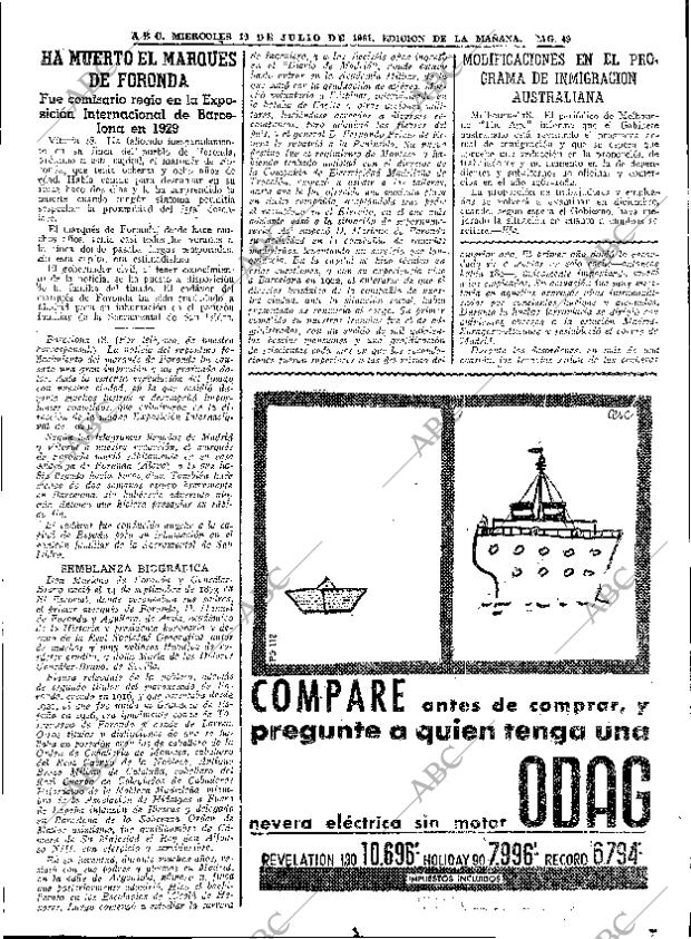 ABC MADRID 19-07-1961 página 49