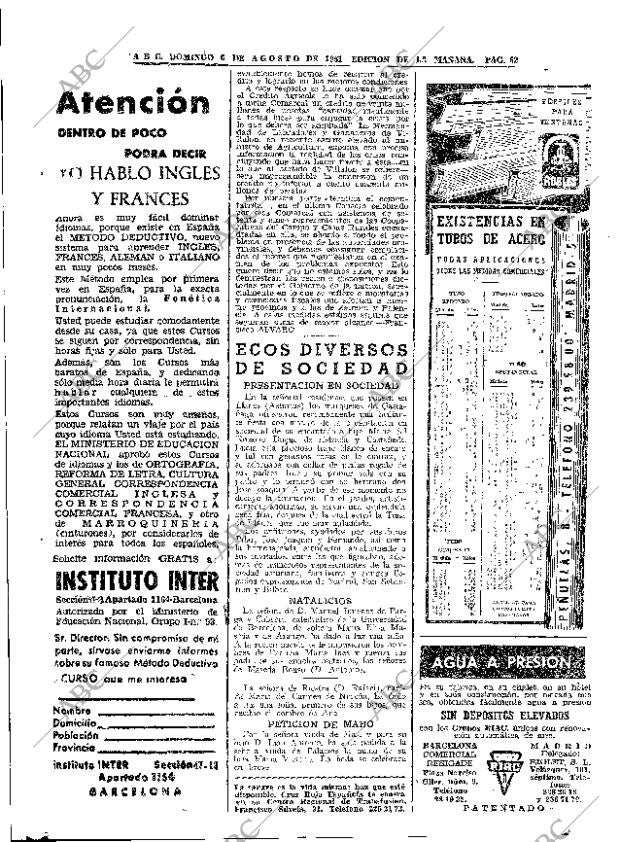 ABC MADRID 06-08-1961 página 46