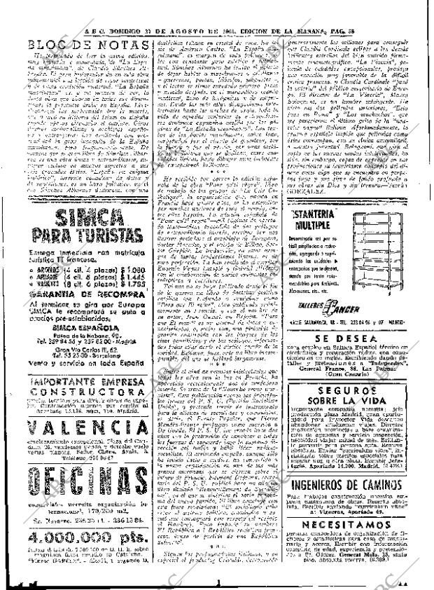 ABC MADRID 27-08-1961 página 58