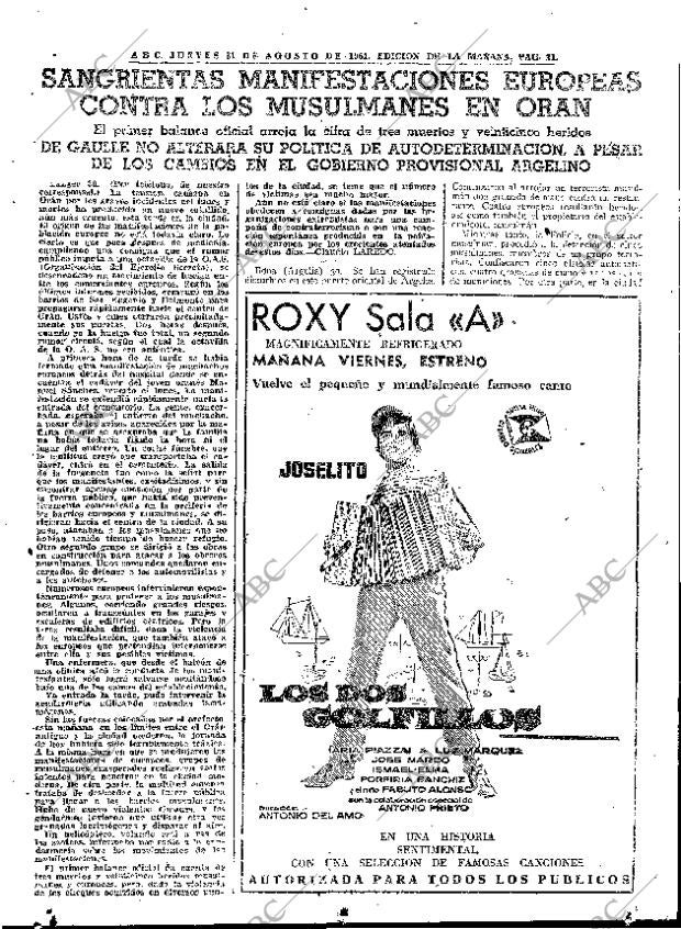 ABC MADRID 31-08-1961 página 21