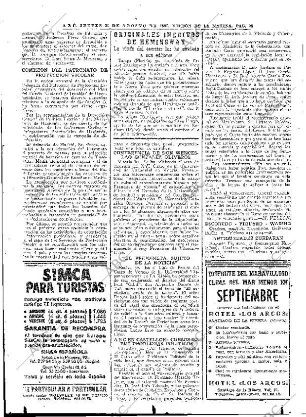 ABC MADRID 31-08-1961 página 28