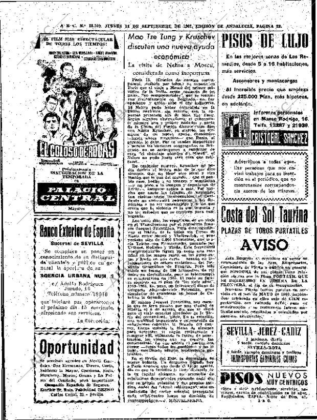 ABC SEVILLA 14-09-1961 página 22