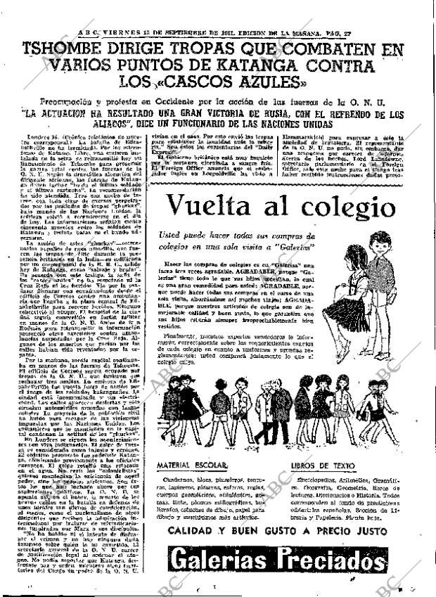 ABC MADRID 15-09-1961 página 27