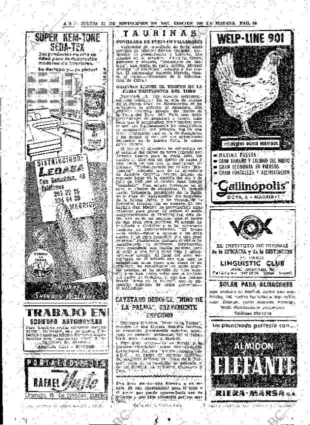 ABC MADRID 21-09-1961 página 58