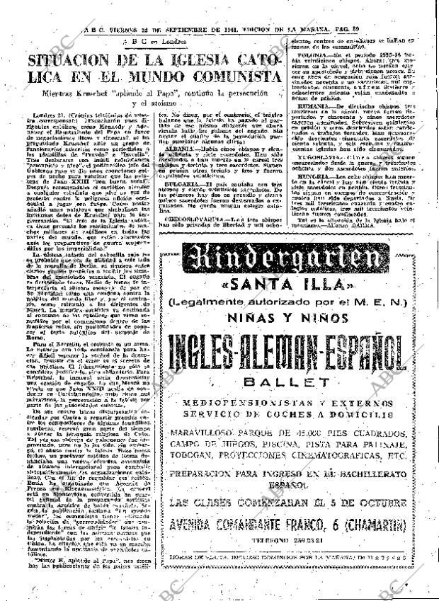 ABC MADRID 22-09-1961 página 39