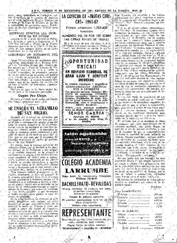 ABC MADRID 22-09-1961 página 49