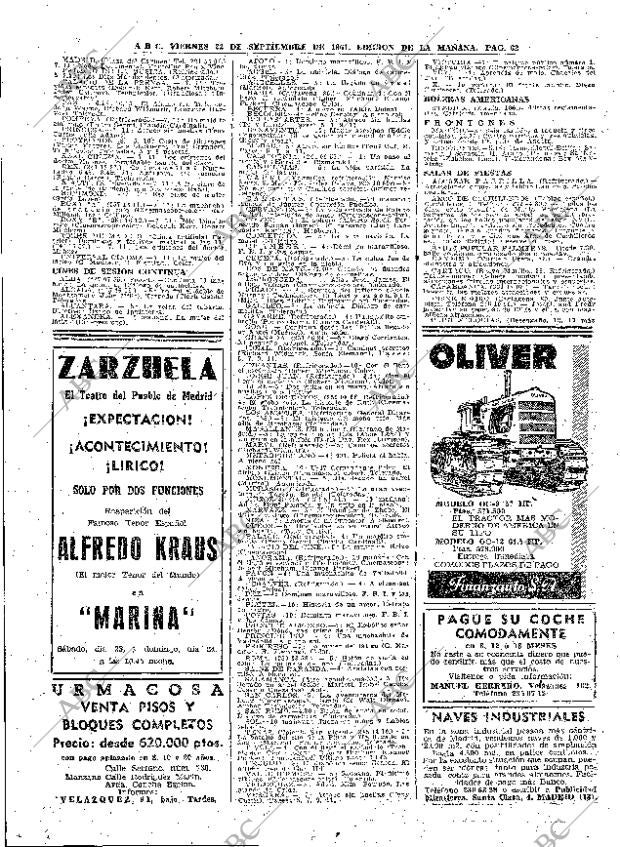 ABC MADRID 22-09-1961 página 62