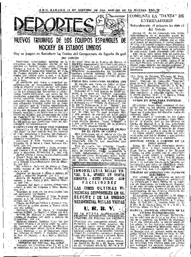ABC MADRID 14-10-1961 página 77