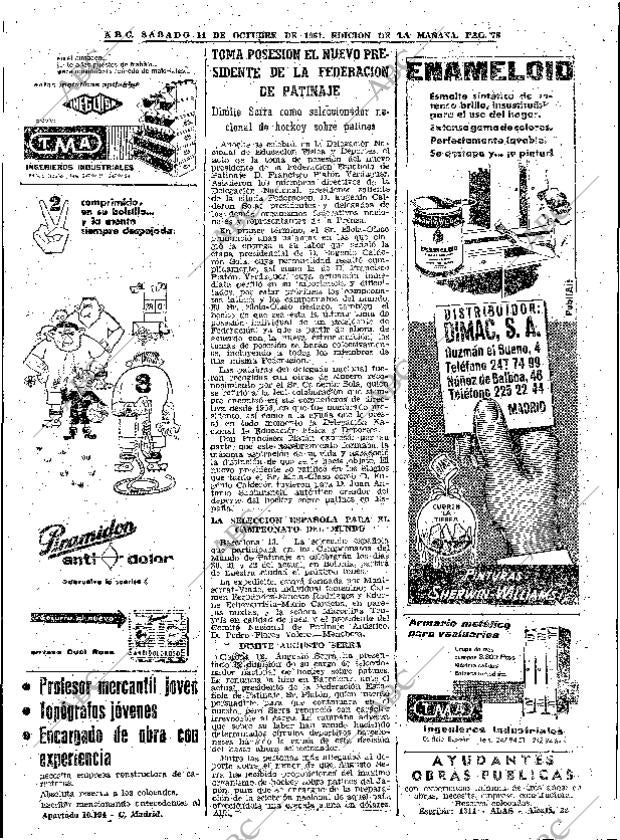 ABC MADRID 14-10-1961 página 78