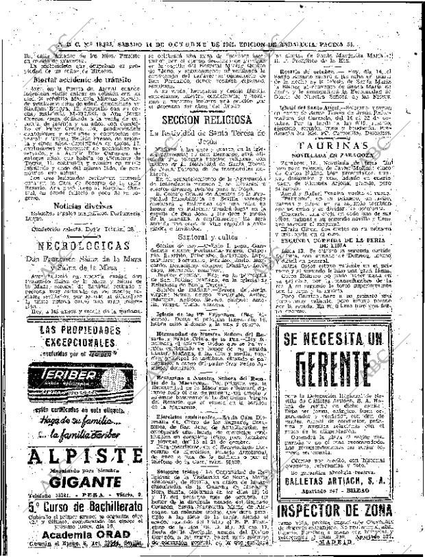 ABC SEVILLA 14-10-1961 página 54