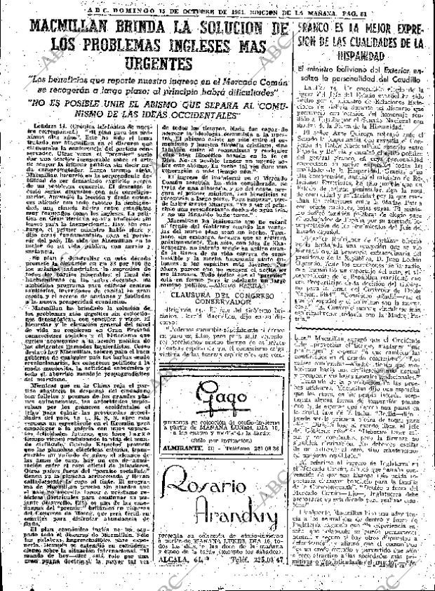 ABC MADRID 15-10-1961 página 81