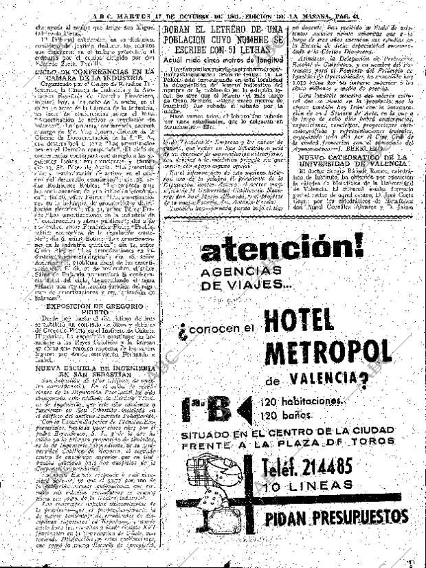 ABC MADRID 17-10-1961 página 41