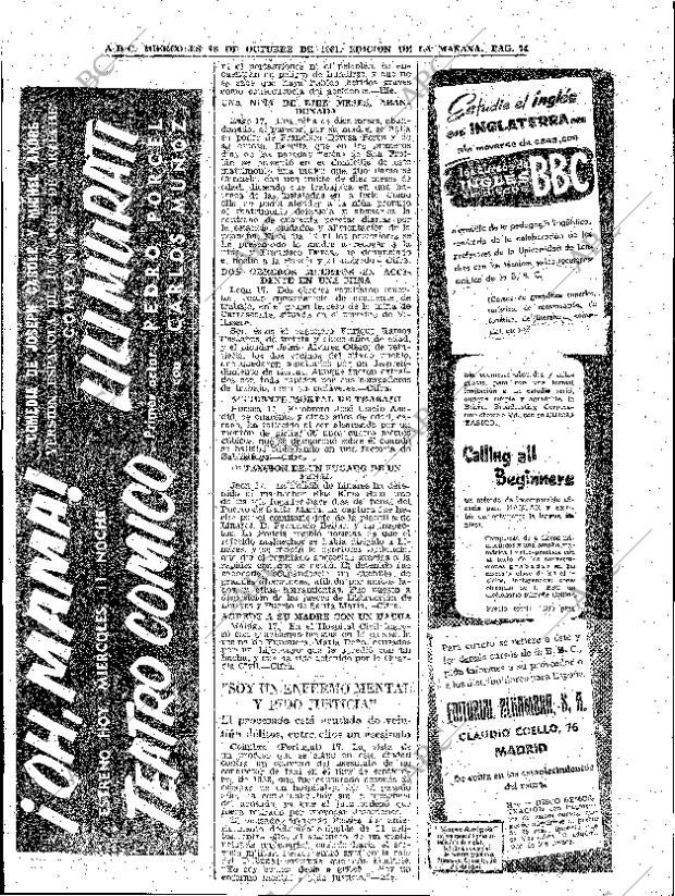 ABC MADRID 18-10-1961 página 74