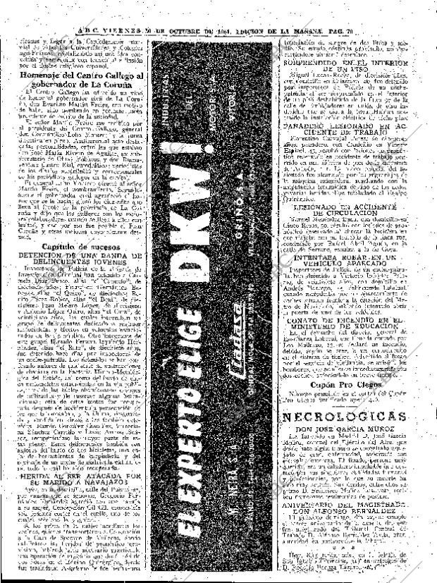 ABC MADRID 20-10-1961 página 70