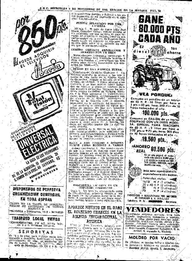 ABC MADRID 08-11-1961 página 70