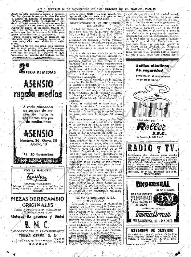 ABC MADRID 14-11-1961 página 32