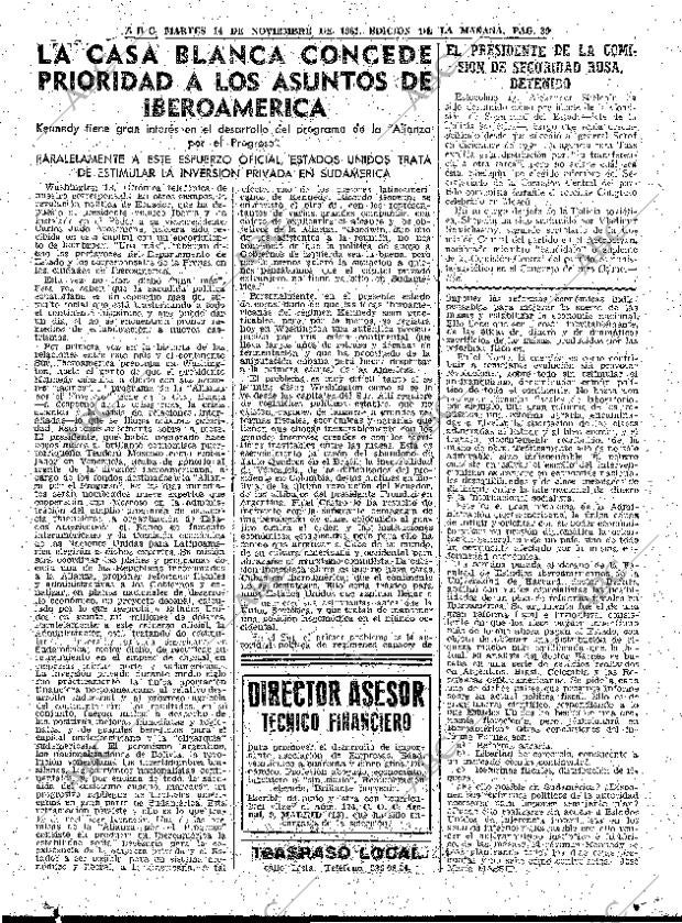 ABC MADRID 14-11-1961 página 39