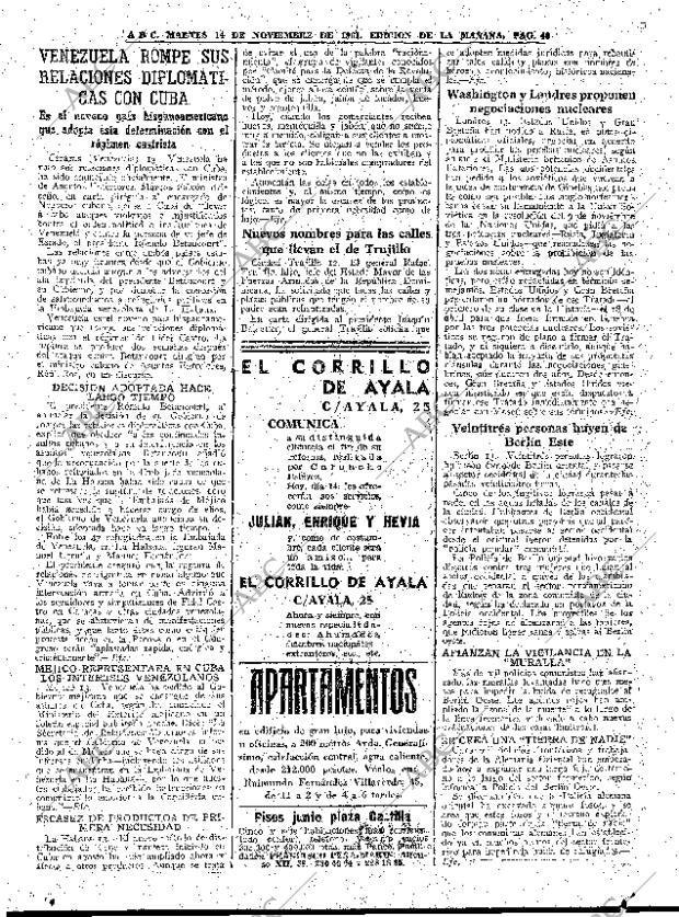 ABC MADRID 14-11-1961 página 40