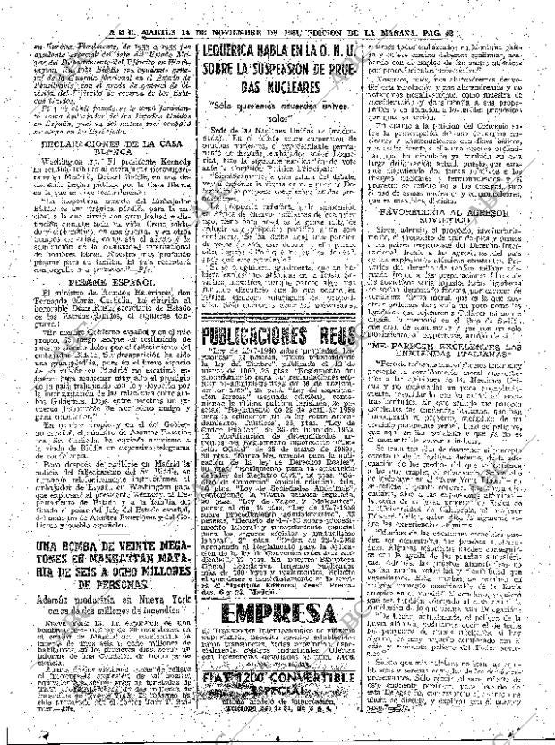 ABC MADRID 14-11-1961 página 42