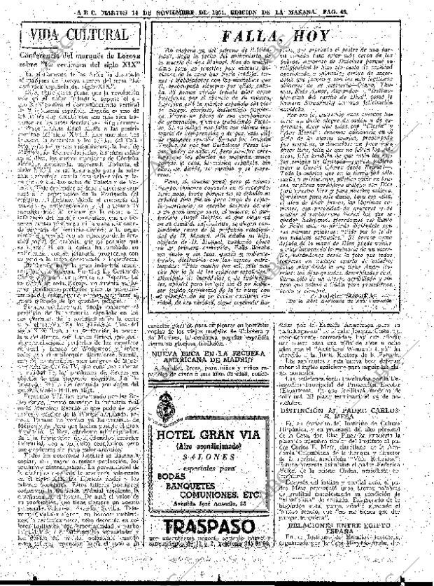 ABC MADRID 14-11-1961 página 49