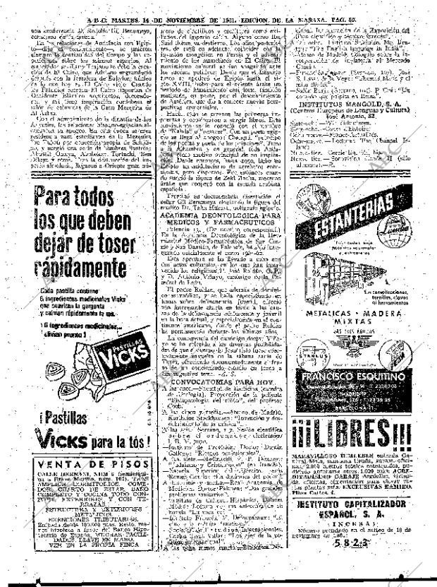 ABC MADRID 14-11-1961 página 50