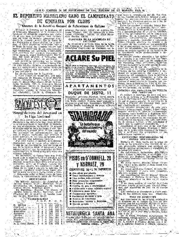 ABC MADRID 14-11-1961 página 61