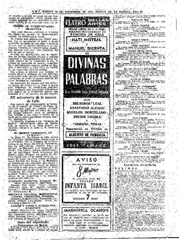 ABC MADRID 14-11-1961 página 65