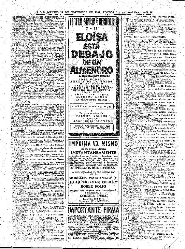 ABC MADRID 14-11-1961 página 66