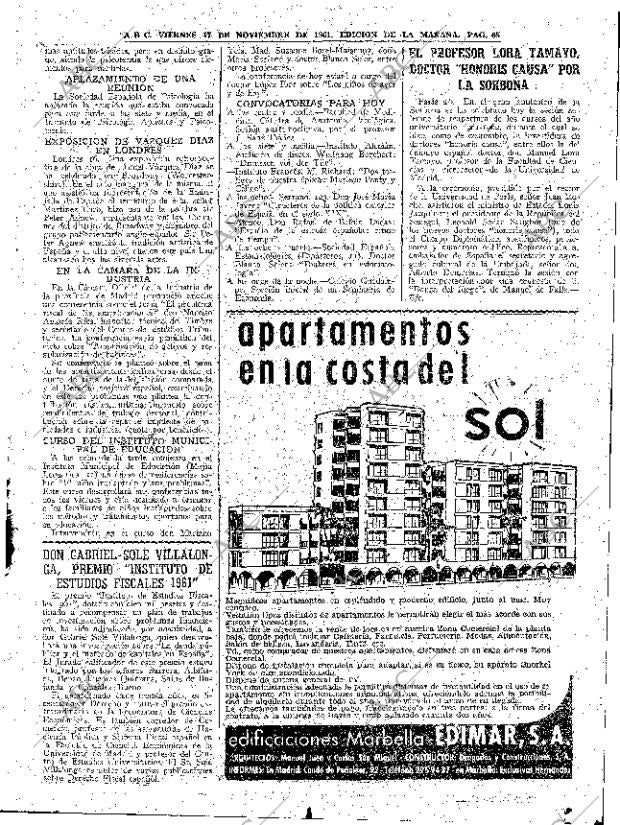 ABC MADRID 17-11-1961 página 65