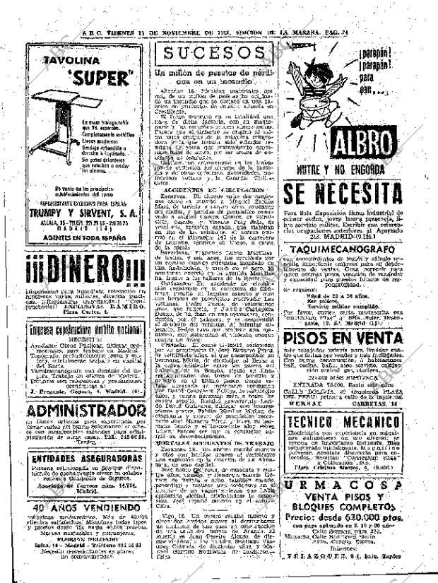 ABC MADRID 17-11-1961 página 74
