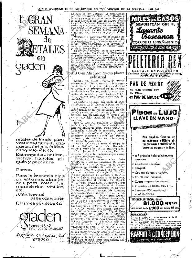 ABC MADRID 19-11-1961 página 104
