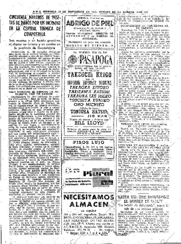 ABC MADRID 19-11-1961 página 114
