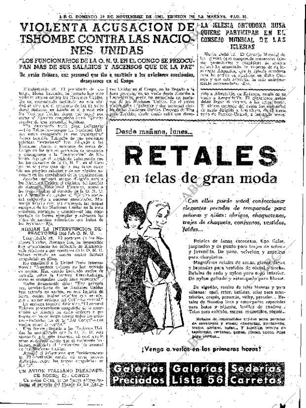 ABC MADRID 19-11-1961 página 81